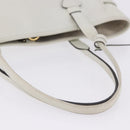 LOEWE Tote Bag Leather White Gold Tone Auth ka6256-9