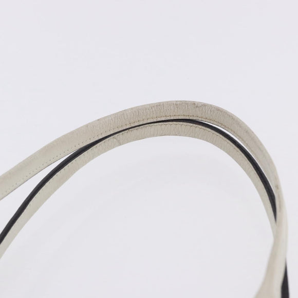 LOEWE Tote Bag Leather White Gold Tone Auth ka6256