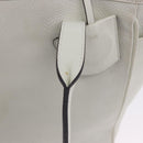 LOEWE Tote Bag Leather White Gold Tone Auth ka6256-18