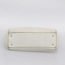 LOEWE Tote Bag Leather White Gold Tone Auth ka6256-17