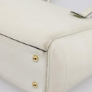 LOEWE Tote Bag Leather White Gold Tone Auth ka6256-18