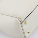 LOEWE Tote Bag Leather White Gold Tone Auth ka6256-19