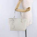 LOEWE Tote Bag Leather White Gold Tone Auth ka6256-24
