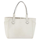 LOEWE Tote Bag Leather White Gold Tone Auth ka6256-3