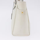 LOEWE Tote Bag Leather White Gold Tone Auth ka6256-7