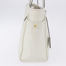 LOEWE Tote Bag Leather White Gold Tone Auth ka6256-9