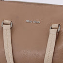 Miu Miu Hand Bag Leather 2way Beige Auth ka6259V-17