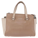 Miu Miu Hand Bag Leather 2way Beige Auth ka6259V-13