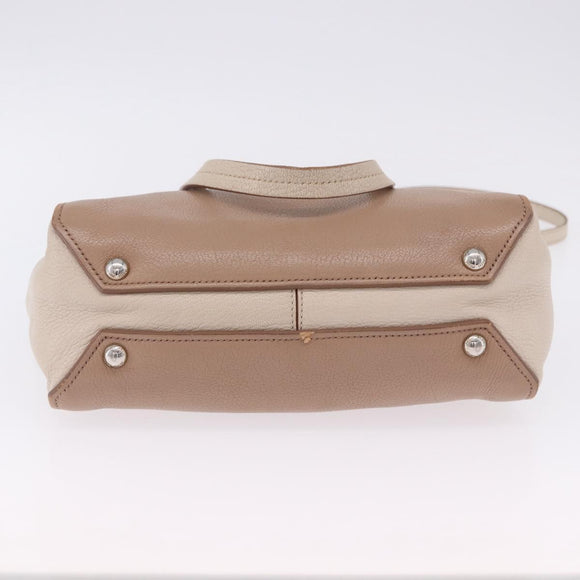 Miu Miu Hand Bag Leather 2way Beige Auth ka6259V