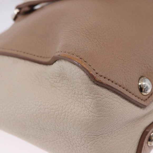 Miu Miu Hand Bag Leather 2way Beige Auth ka6259V