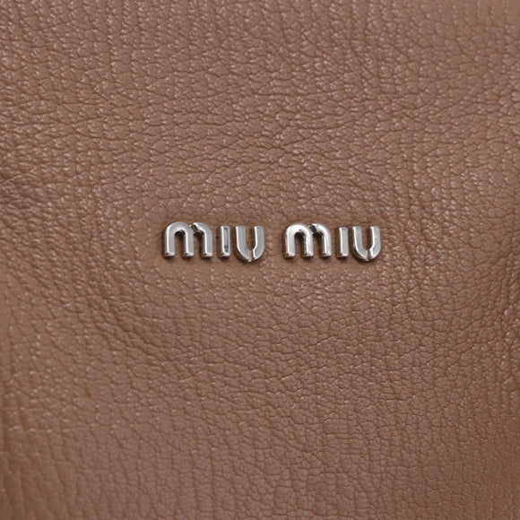 Miu Miu Hand Bag Leather 2way Beige Auth ka6259V