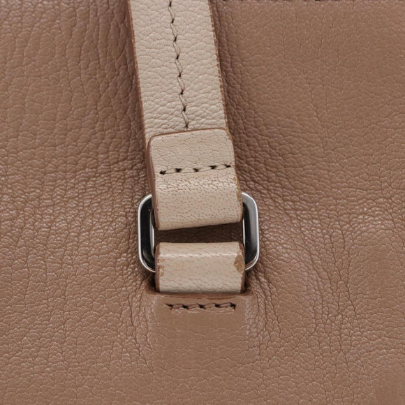 Miu Miu Hand Bag Leather 2way Beige Auth ka6259V