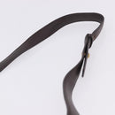 LOEWE Shoulder Bag Leather Dark Brown Gold Tone Auth ka6261A-14