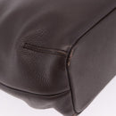 LOEWE Shoulder Bag Leather Dark Brown Gold Tone Auth ka6261A-17