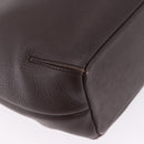LOEWE Shoulder Bag Leather Dark Brown Gold Tone Auth ka6261A-19