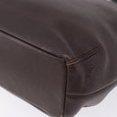 LOEWE Shoulder Bag Leather Dark Brown Gold Tone Auth ka6261A-20