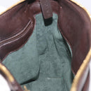 LOEWE Shoulder Bag Leather Dark Brown Gold Tone Auth ka6261A-26
