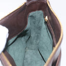 LOEWE Shoulder Bag Leather Dark Brown Gold Tone Auth ka6261A-27