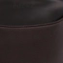 LOEWE Shoulder Bag Leather Dark Brown Gold Tone Auth ka6261A-2