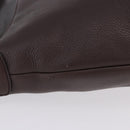 LOEWE Shoulder Bag Leather Dark Brown Gold Tone Auth ka6261A-7
