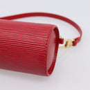 LOUIS VUITTON Epi Soufflot Pouch Red LV Auth ka6262A-9