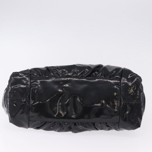 GUCCI Histeria Hand Bag Patent Black 197020 Auth ka6264