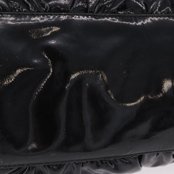 GUCCI Histeria Hand Bag Patent Black 197020 Auth ka6264