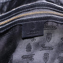 GUCCI Histeria Hand Bag Patent Black 197020 Auth ka6264-19