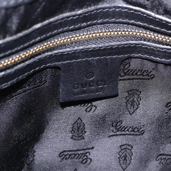 GUCCI Histeria Hand Bag Patent Black 197020 Auth ka6264
