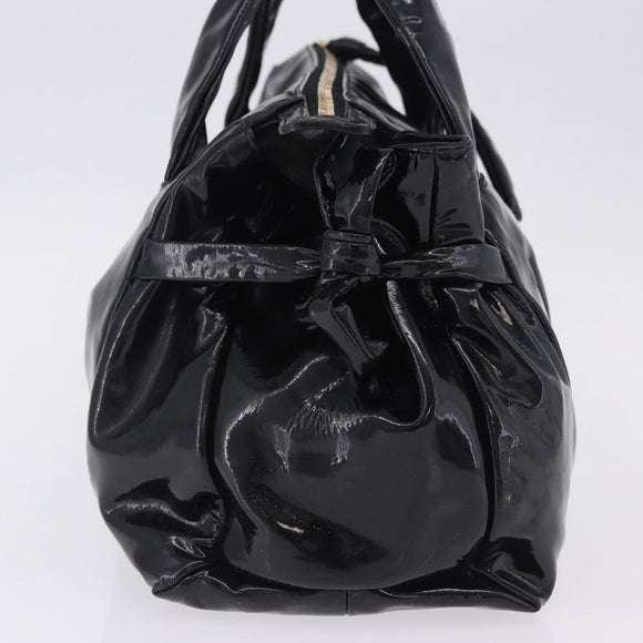 GUCCI Histeria Hand Bag Patent Black 197020 Auth ka6264