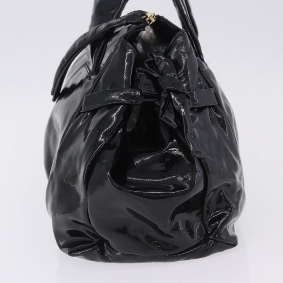 GUCCI Histeria Hand Bag Patent Black 197020 Auth ka6264