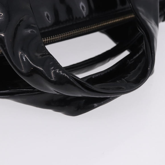 GUCCI Histeria Hand Bag Patent Black 197020 Auth ka6264