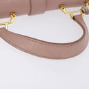 Miu Miu Hand Bag Leather 2way Pink Gold Tone Auth ka6266A-9