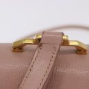 Miu Miu Hand Bag Leather 2way Pink Gold Tone Auth ka6266A-17