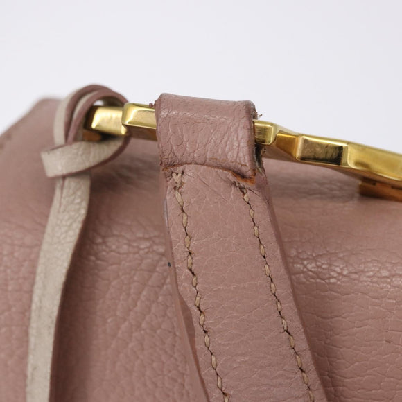 Miu Miu Hand Bag Leather 2way Pink Gold Tone Auth ka6266A