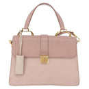 Miu Miu Hand Bag Leather 2way Pink Gold Tone Auth ka6266A-13