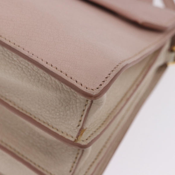Miu Miu Hand Bag Leather 2way Pink Gold Tone Auth ka6266A