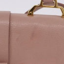 Miu Miu Hand Bag Leather 2way Pink Gold Tone Auth ka6266A-2