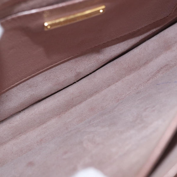 Miu Miu Hand Bag Leather 2way Pink Gold Tone Auth ka6266A