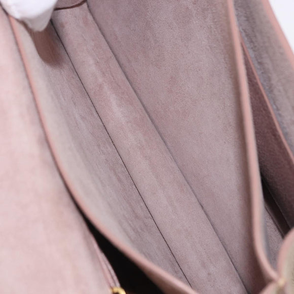 Miu Miu Hand Bag Leather 2way Pink Gold Tone Auth ka6266A