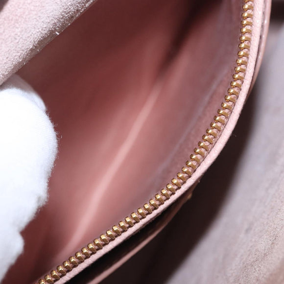 Miu Miu Hand Bag Leather 2way Pink Gold Tone Auth ka6266A