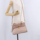 Miu Miu Hand Bag Leather 2way Pink Gold Tone Auth ka6266A-46