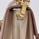 Miu Miu Hand Bag Leather 2way Pink Gold Tone Auth ka6266A-14