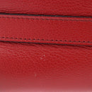 PRADA Chain Shoulder Bag Leather Red Silver Auth ka6268V-7