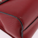 PRADA Chain Shoulder Bag Leather Red Silver Auth ka6268V-15
