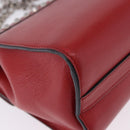 PRADA Chain Shoulder Bag Leather Red Silver Auth ka6268V-17