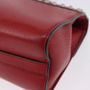 PRADA Chain Shoulder Bag Leather Red Silver Auth ka6268V-18