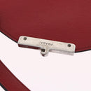 PRADA Chain Shoulder Bag Leather Red Silver Auth ka6268V-10