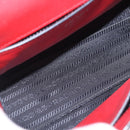 PRADA Chain Shoulder Bag Leather Red Silver Auth ka6268V-11