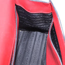 PRADA Chain Shoulder Bag Leather Red Silver Auth ka6268V-23